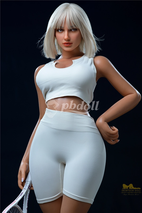 Irontech Premium 164cm Silicone Athletic Love Doll – S17 Head, E-Cup Gel Breasts & Buttocks, EVO Skeleton, Standing Feet, Platinum Blonde