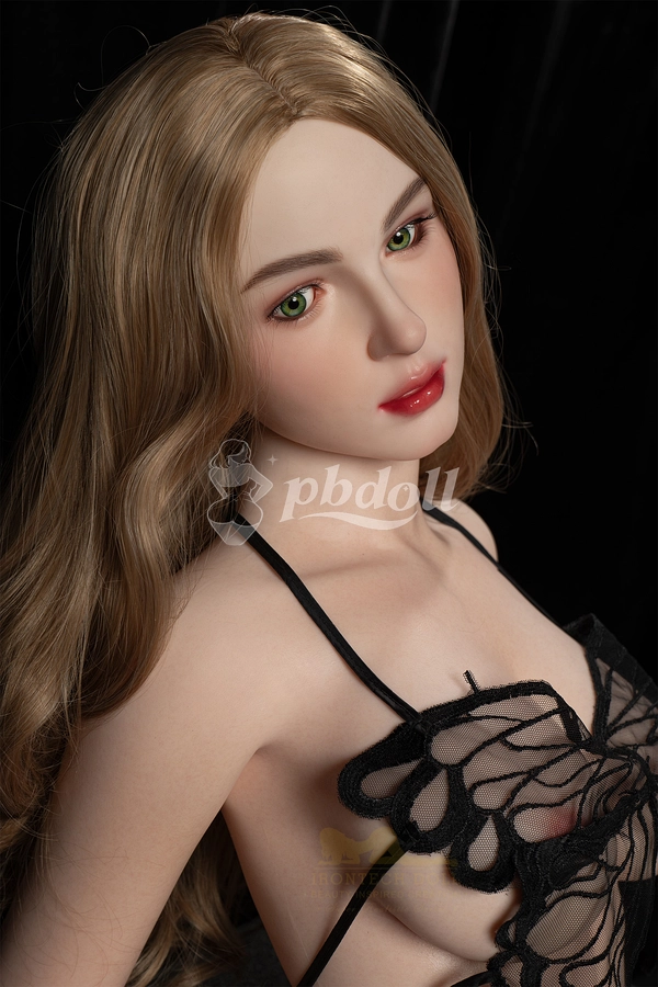 Mesmerizing Blonde 166cm Silicone Doll by Irontech – D-Cup Gel Breasts & Jelly Butt, Green Eyes