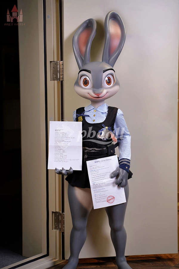 Dolls Castle 168cm Silicone Furry Bunny Doll – A-Cup Anthro Cosplay, Full Silicone