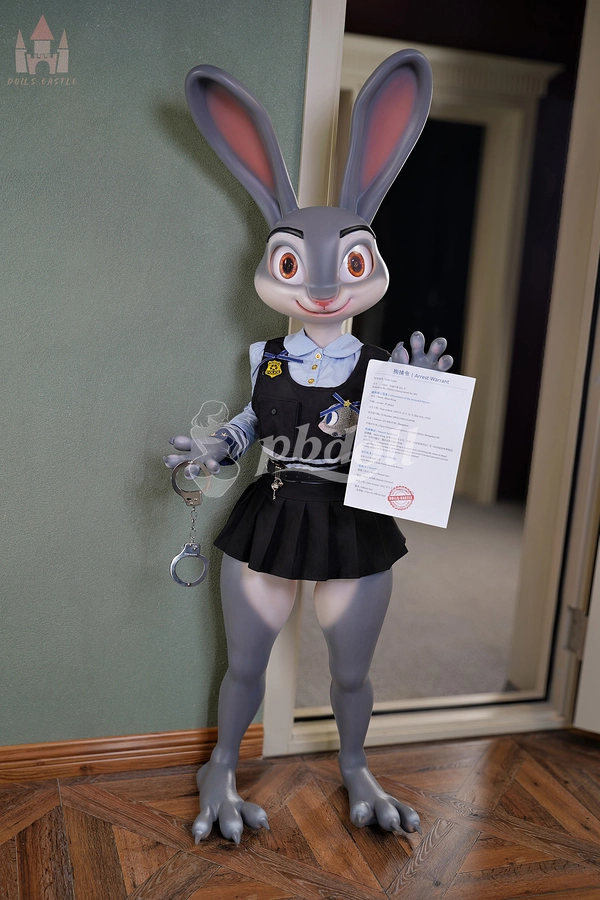Dolls Castle 168cm Silicone Furry Bunny Doll – A-Cup Anthro Cosplay, Full Silicone