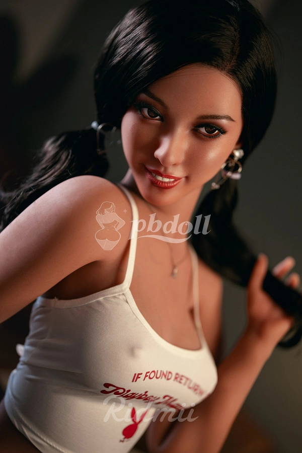 157cm B-Cup Petite Hybrid Sex Doll – Silicone Head & TPE Body, Black Pigtails & Crop Tank | Ridmii Celia