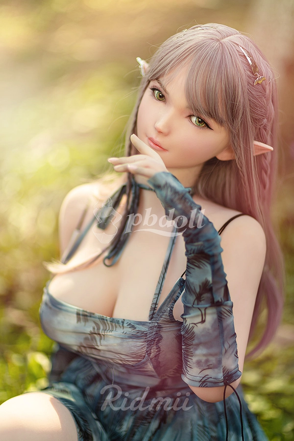 163cm G-Cup Hybrid Elf Sex Doll – Silicone Head & TPE Body, Silver Braid & Pointed Ears | Ridmii Aggie