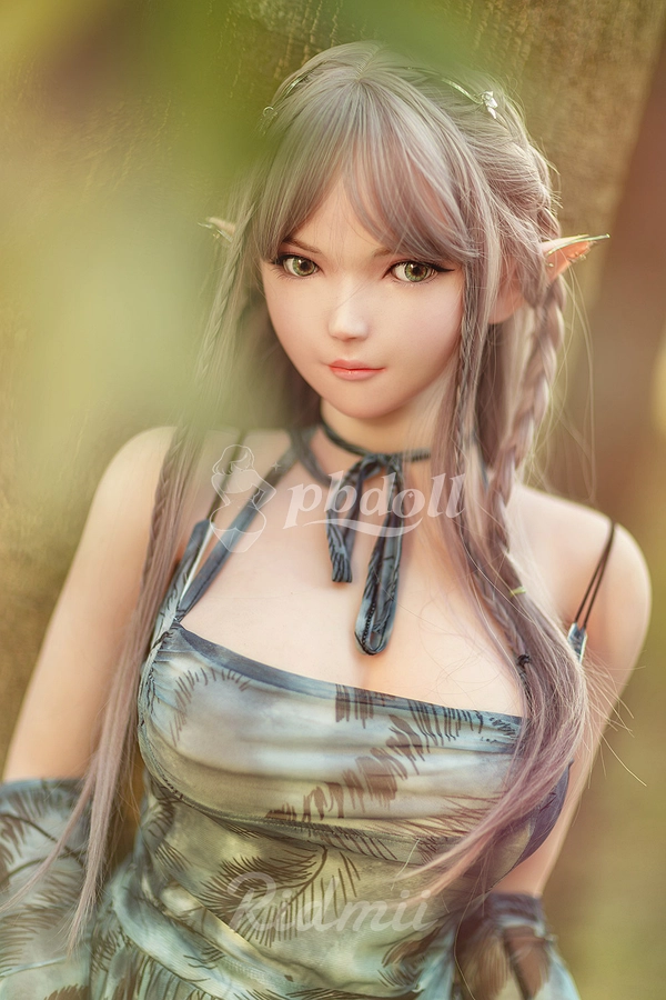 163cm G-Cup Hybrid Elf Sex Doll – Silicone Head & TPE Body, Silver Braid & Pointed Ears | Ridmii Aggie