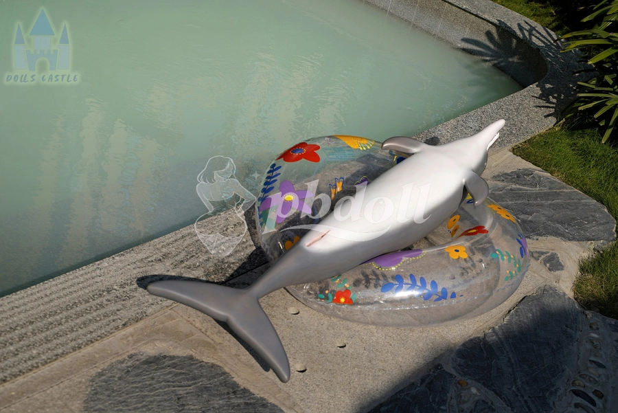 130cm Lifelike Silicone Dolphin Figure – Poolside & Garden Display Prop | Dolls Castle