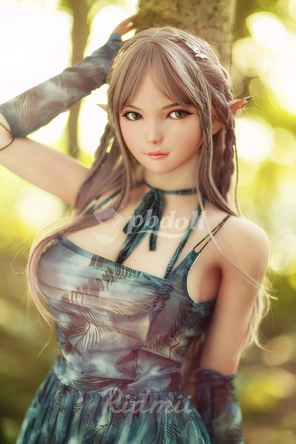 163cm G-Cup Hybrid Elf Sex Doll – Silicone Head & TPE Body, Silver Braid & Pointed Ears | Ridmii Aggie