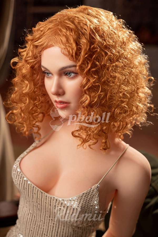 161cm B-Cup Hybrid Sex Doll – Silicone Head & TPE Body, Ginger Curls in Sequin Mini | Ridmii Jordi