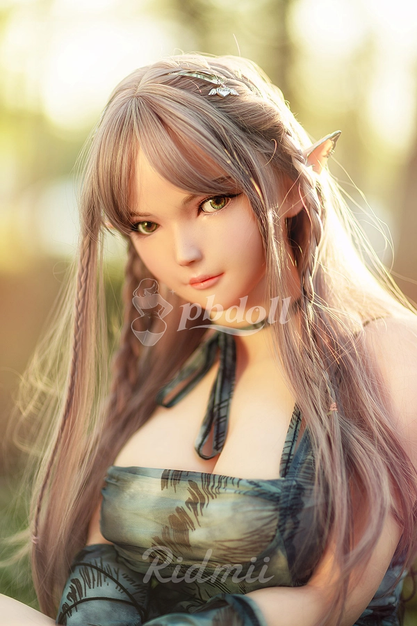 163cm G-Cup Hybrid Elf Sex Doll – Silicone Head & TPE Body, Silver Braid & Pointed Ears | Ridmii Aggie