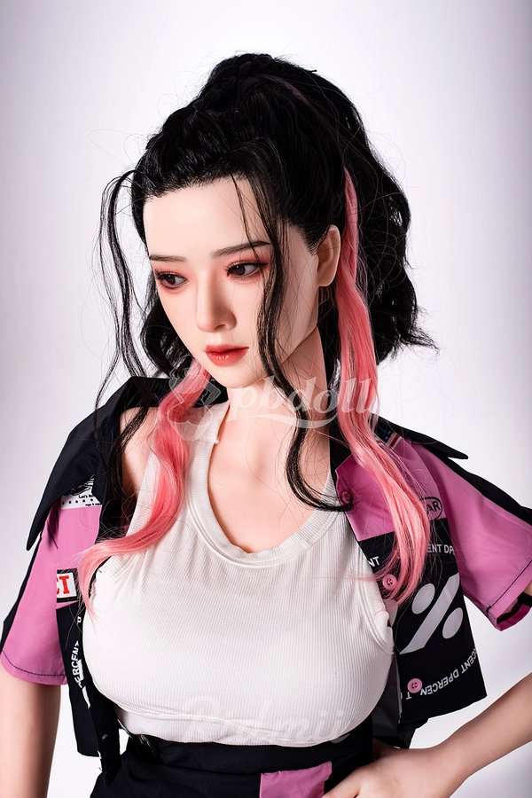 Ridmii Muncey 163cm Hybrid Sex Doll – Pink Streaked Ponytail, Black Visor & Pink Jacket