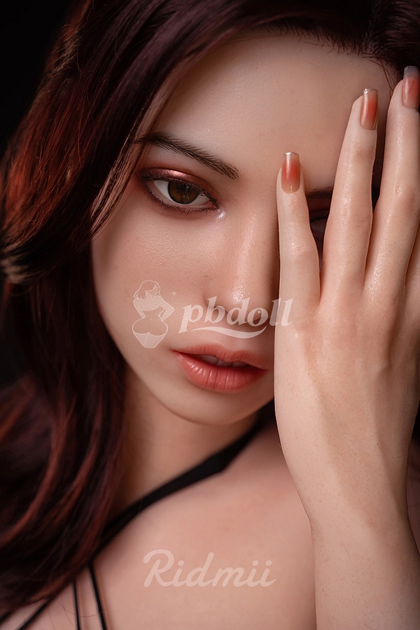 168cm E-Cup Hybrid Sex Doll – Soft Silicone Head & TPE Body, Auburn Hair in Black Cut-Out Dress | Ridmii Lorena