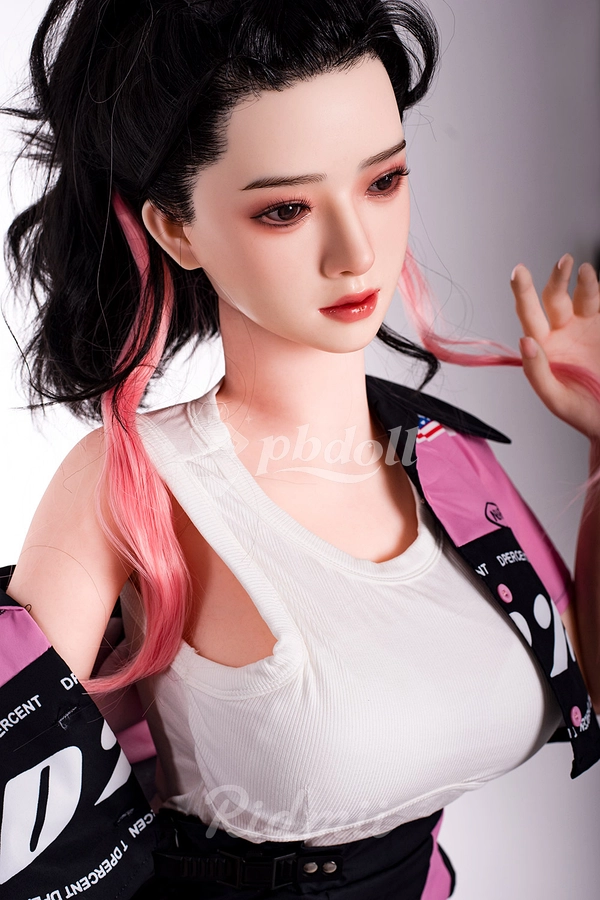 Ridmii Muncey 163cm Hybrid Sex Doll – Pink Streaked Ponytail, Black Visor & Pink Jacket
