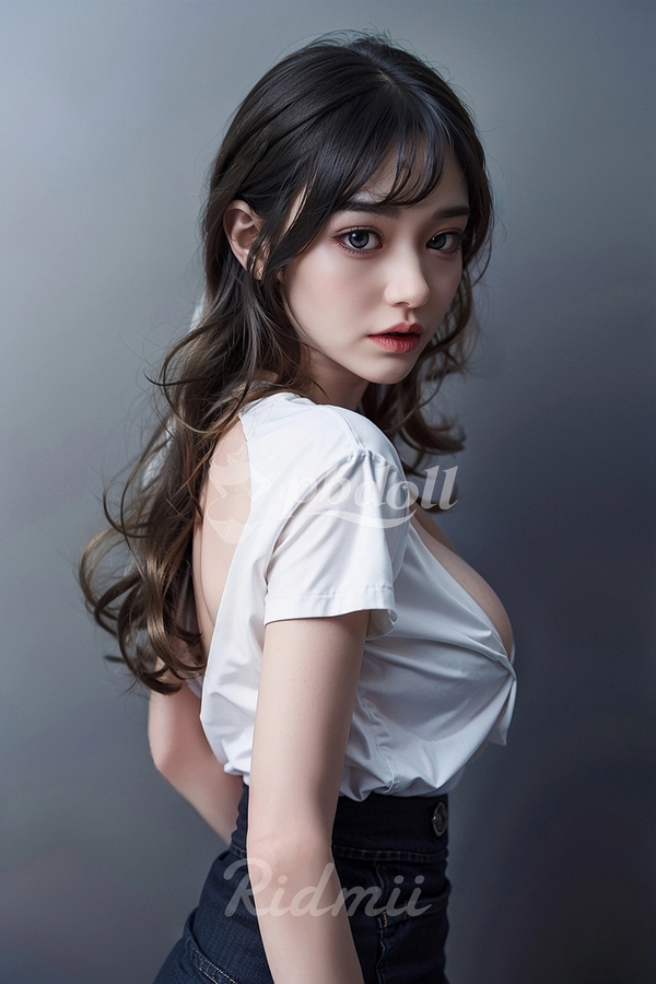 Ridmii Miranda 168cm Hybrid Sex Doll – Dark Waves, White Shirt & Denim Shorts, EU Stock